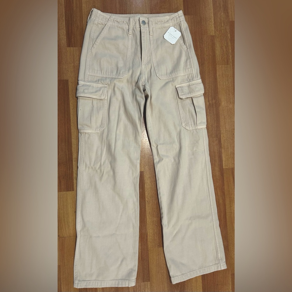 Altar’d State Cream Straight Leg Cargo Pants